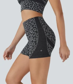 5'' Shorts|Active Shorts<HALARA Seamless Flow High Waisted Leopard Print Yoga Biker Shorts 5''