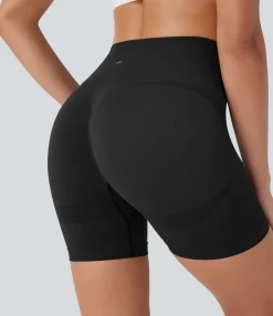 5'' Shorts|Active Shorts<HALARA Seamless Flow High Waisted Ruched Yoga Biker Shorts 5''