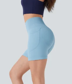 5'' Shorts|Active Shorts<HALARA Seamless Flow High Waisted Yoga Biker Shorts 5'' with Pockets