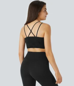 Yoga Tops|Sports Bras<HALARA Seamless Flow Low Support Jacquard Yoga Sports Bra