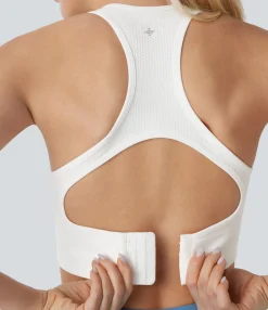 Tank Tops & Camis|Tank Tops<HALARA Seamless Flow Square Neck Racerback Adjustable Buckle Skinny Cropped Workout Tank Top