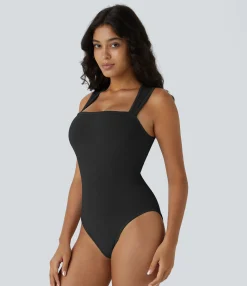 Bras & Underwear|Shapewear<HALARA Seamless Flow Square Neck Sleeveless Casual Smooth Bodysuit