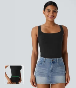 Tank Tops & Camis|Tank Tops<HALARA Seamless Flow Square Neck Lounge Shapewear Tank Top