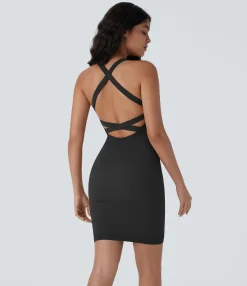 Bodycon Dresses|Mini Dresses<HALARA Seamless Flow U Neck Bodycon Mini Casual Dress