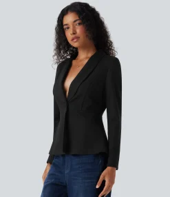 Jackets & Outerwear<HALARA Shawl Collar Long Sleeve Work Blazer