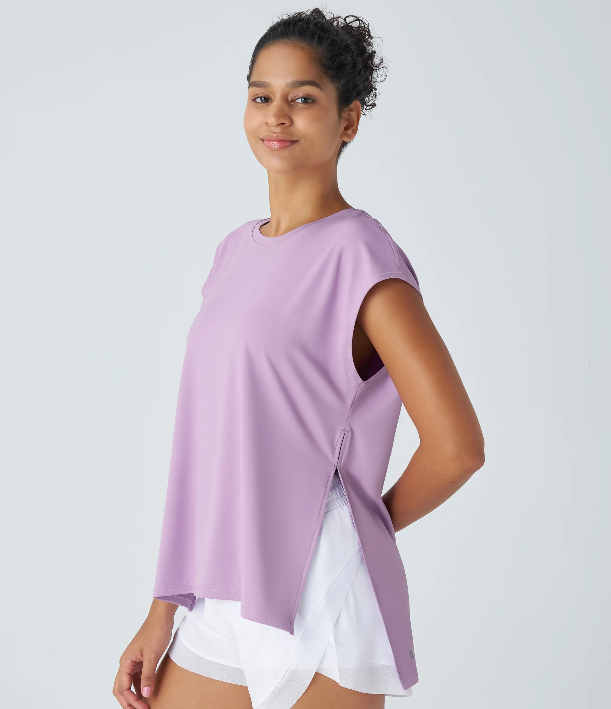 Sports Tops|Sports Tops<HALARA Short Sleeve High Low Running Sports Top