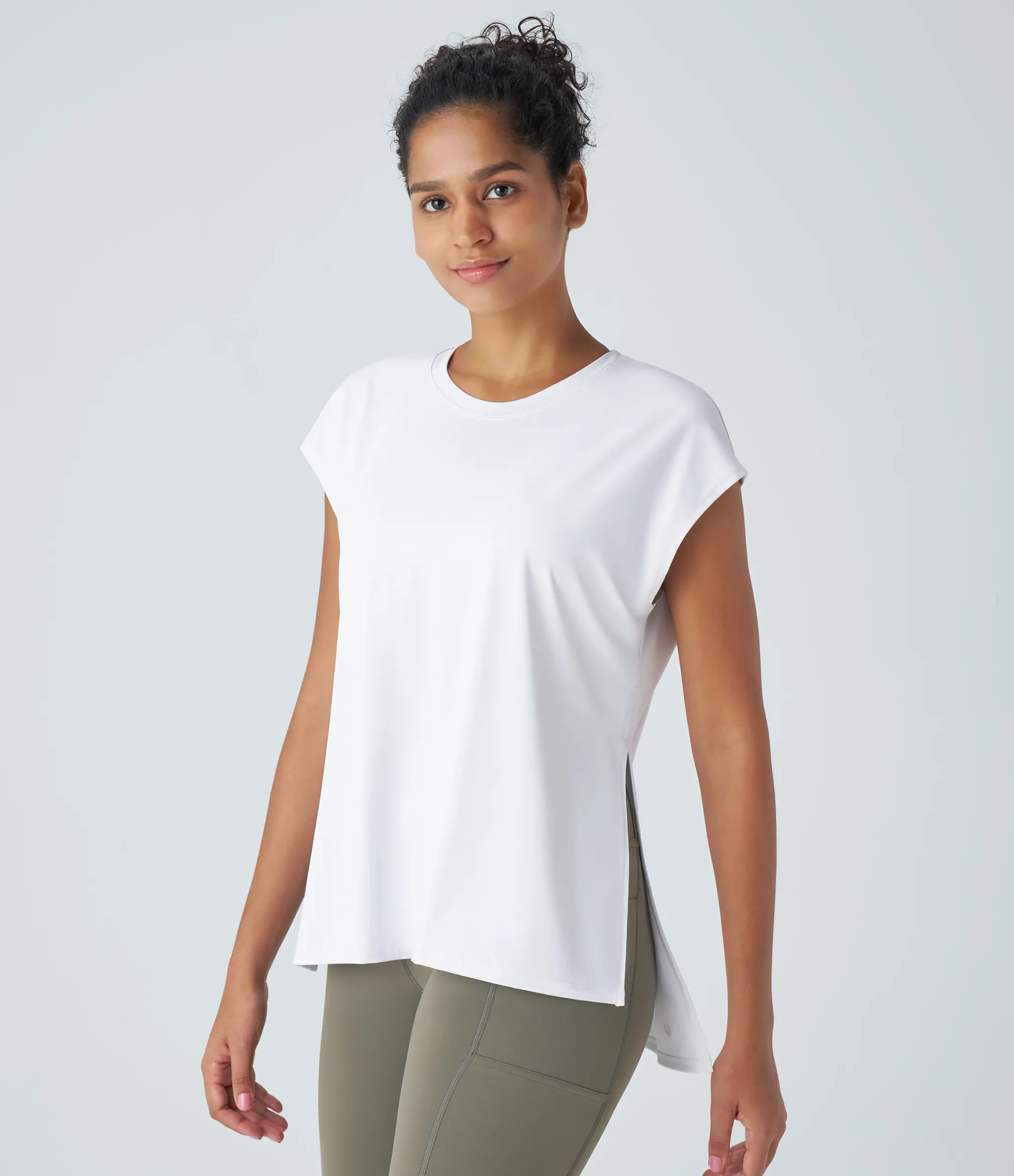 Sports Tops|Sports Tops<HALARA Short Sleeve High Low Running Sports Top