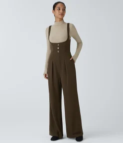 Jumpsuits<HALARA Sleeveless Decorative Pocket Work Suspender Jumpsuit