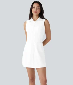 Dresses|Mini Dresses<HALARA Sleeveless Zipper Pocket Curved Hem Cool Touch Mini Golf Active Dress