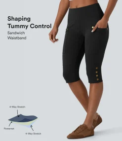 High-Waisted Pants|Skinny Pants<HALARA SoCinched High Waisted Tummy Control Decorative Pocket Skinny Casual Pedal Pusher Pants