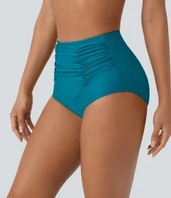 Beachwear<HALARA Socinched High Waisted Tummy Control Ruched Bikini Bottom Swimsuit