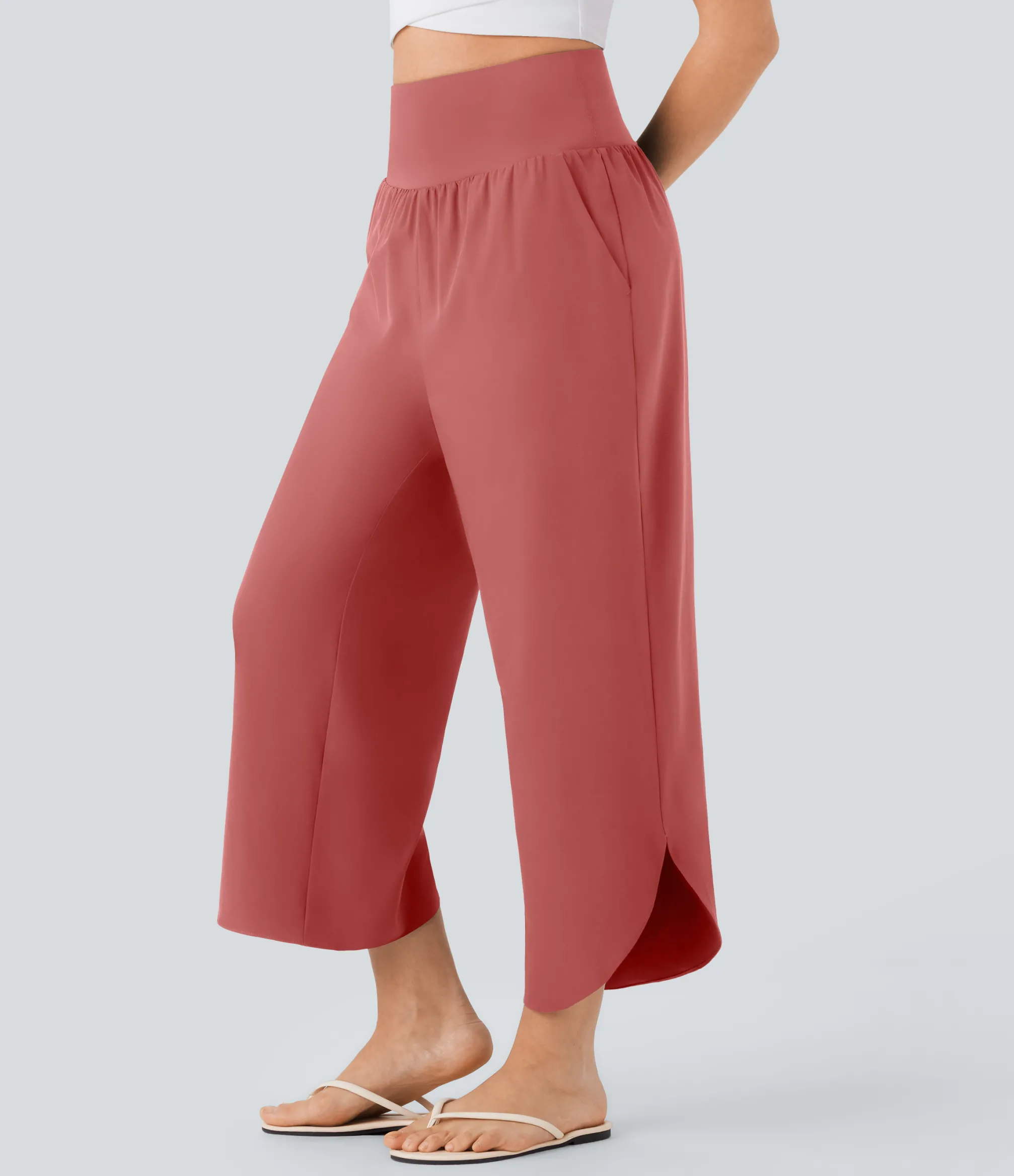 High-Waisted Pants|Pants<HALARA SoCinched High Waisted Tummy Control Pocket Hem Quick Dry Pants