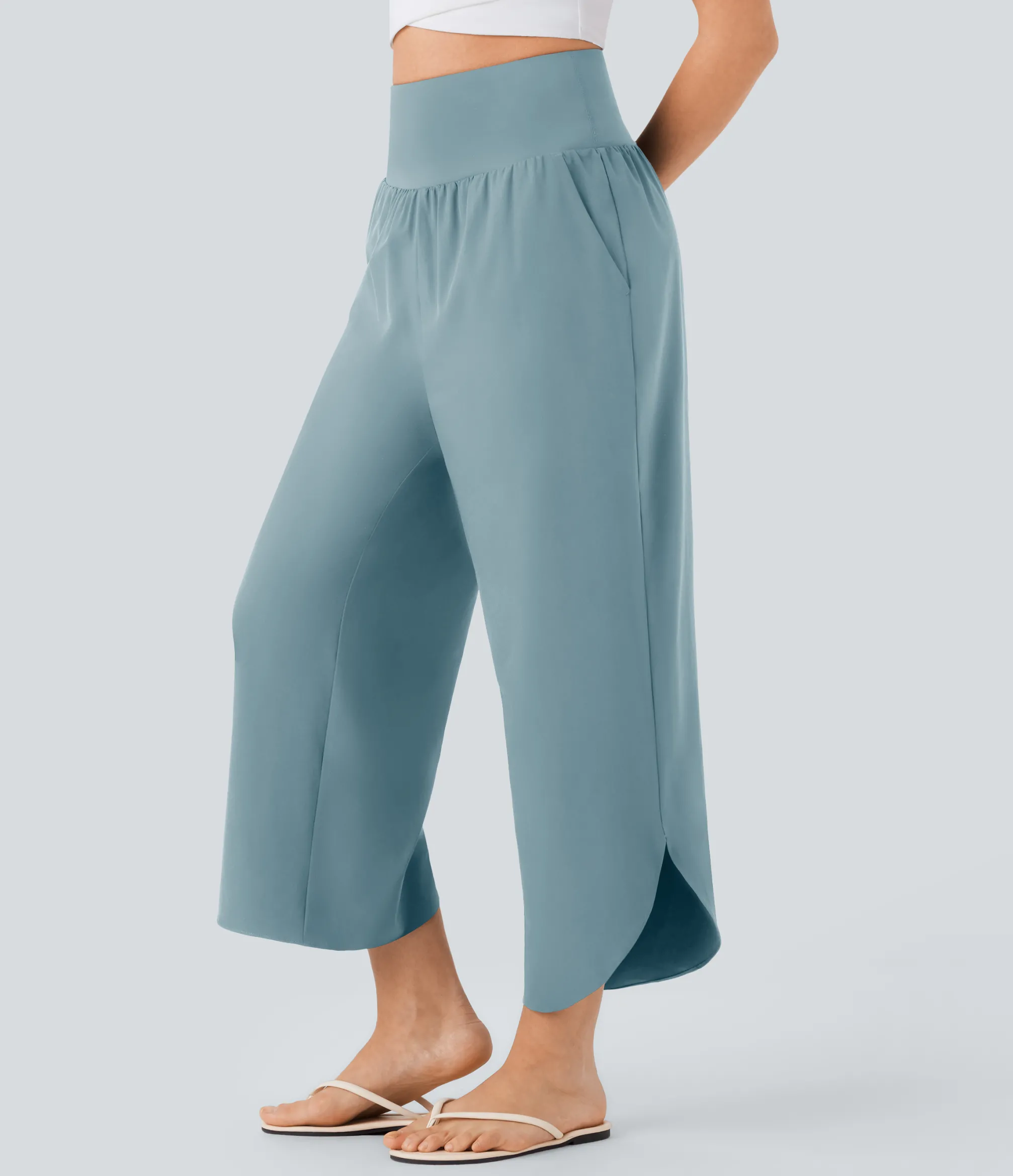 High-Waisted Pants|Pants<HALARA SoCinched High Waisted Tummy Control Pocket Hem Quick Dry Pants