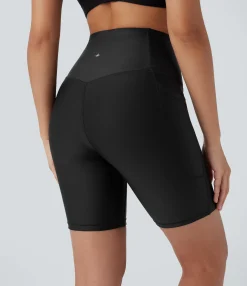 Active Shorts|Bikers<HALARA SoCinched High Waisted Tummy Control Pocket Sheen Training Biker Shorts 7''