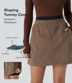 Mini Skirts|Casual Skirts<HALARA SoCinched High Waisted Tummy Control Pocket 2-in-1 Mini Corduroy Casual Skirt