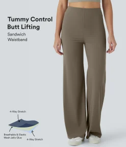 High-Waisted Pants|Straight-Leg Pants<HALARA SoCinched High Waisted Tummy Control Butt Lifting Straight Leg Casual Pants with Pockets
