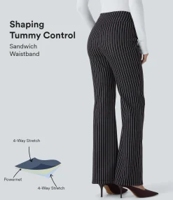 High-Waisted Pants|Work Pants<HALARA SoCinched High Waisted Tummy Control Pocket Stripe Work Pants