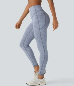 Pocket Leggings|Leggings<HALARA SoCinched High Waisted Tummy Control Camo Yoga 7/8 Leggings with Pockets