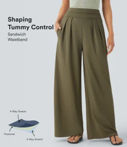 High-Waisted Pants|Pants<HALARA Socinched Super High Waisted Tummy Control Pocket Wide Leg Pants