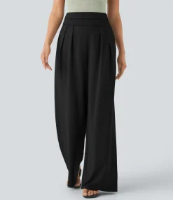 High-Waisted Pants|Pants<HALARA Socinched Super High Waisted Tummy Control Pocket Wide Leg Pants