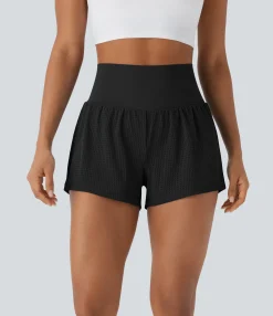 Active Shorts|Shorts<HALARA SoCinched Super High Waisted Tummy Control Perforated 2-in-1 Yoga Shorts