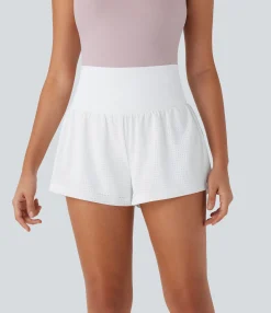 Active Shorts|Shorts<HALARA SoCinched Super High Waisted Tummy Control Perforated 2-in-1 Yoga Shorts