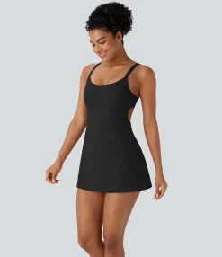Mini Dresses|Active Dresses<HALARA SoftlyZero™ Airy Adjustable Buckle 2-in-1 Mini Cool Touch Yoga Active Dress with Pockets-Easy Peezy-UPF50+