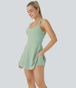 Mini Dresses|Active Dresses<HALARA Softlyzero™ Airy Backless Twisted Cool Touch Dance Active Dress-Easy Peezy Edition