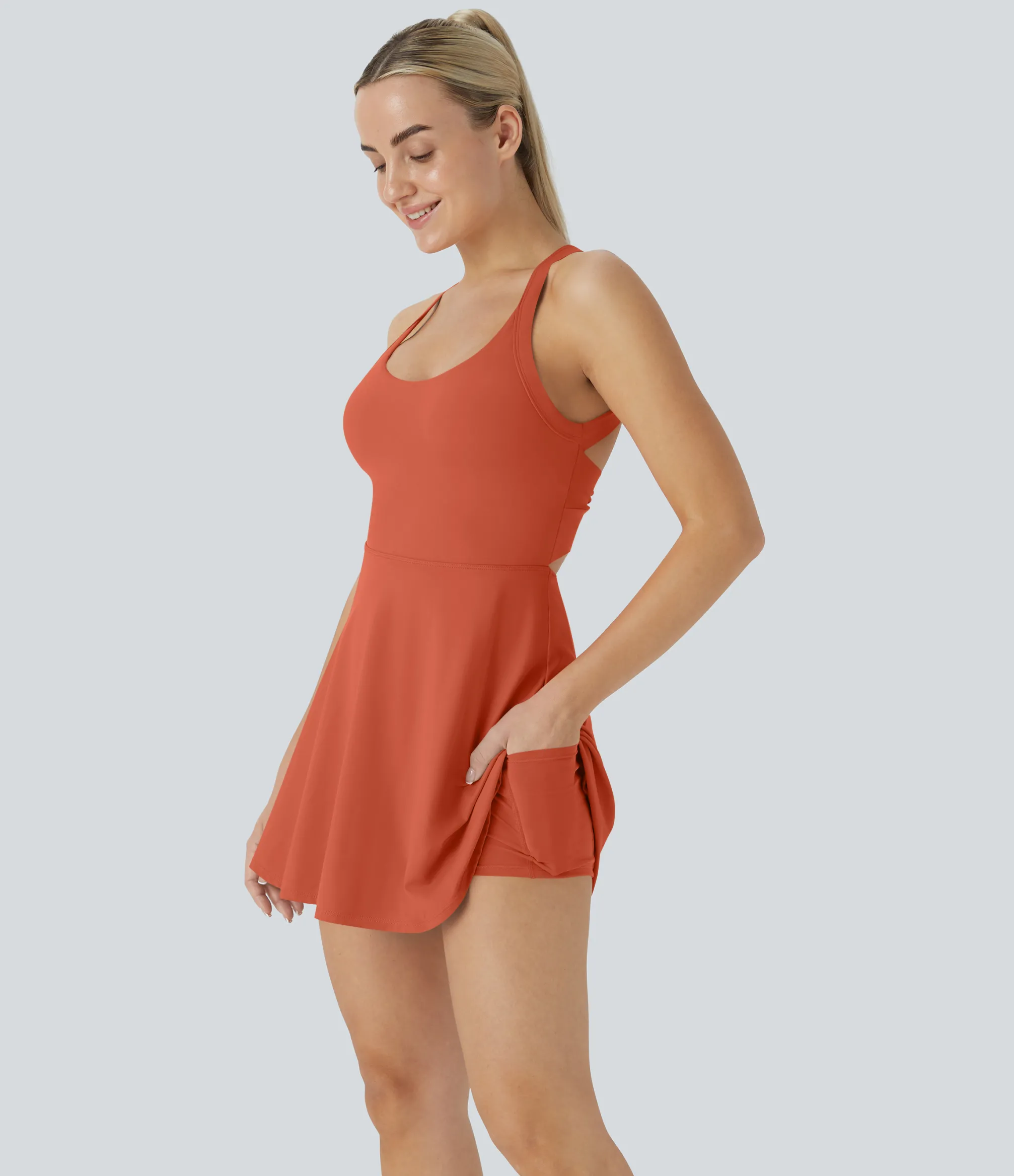 Mini Dresses|Active Dresses<HALARA Softlyzero™ Airy Backless Twisted Cool Touch Dance Active Dress-Easy Peezy Edition