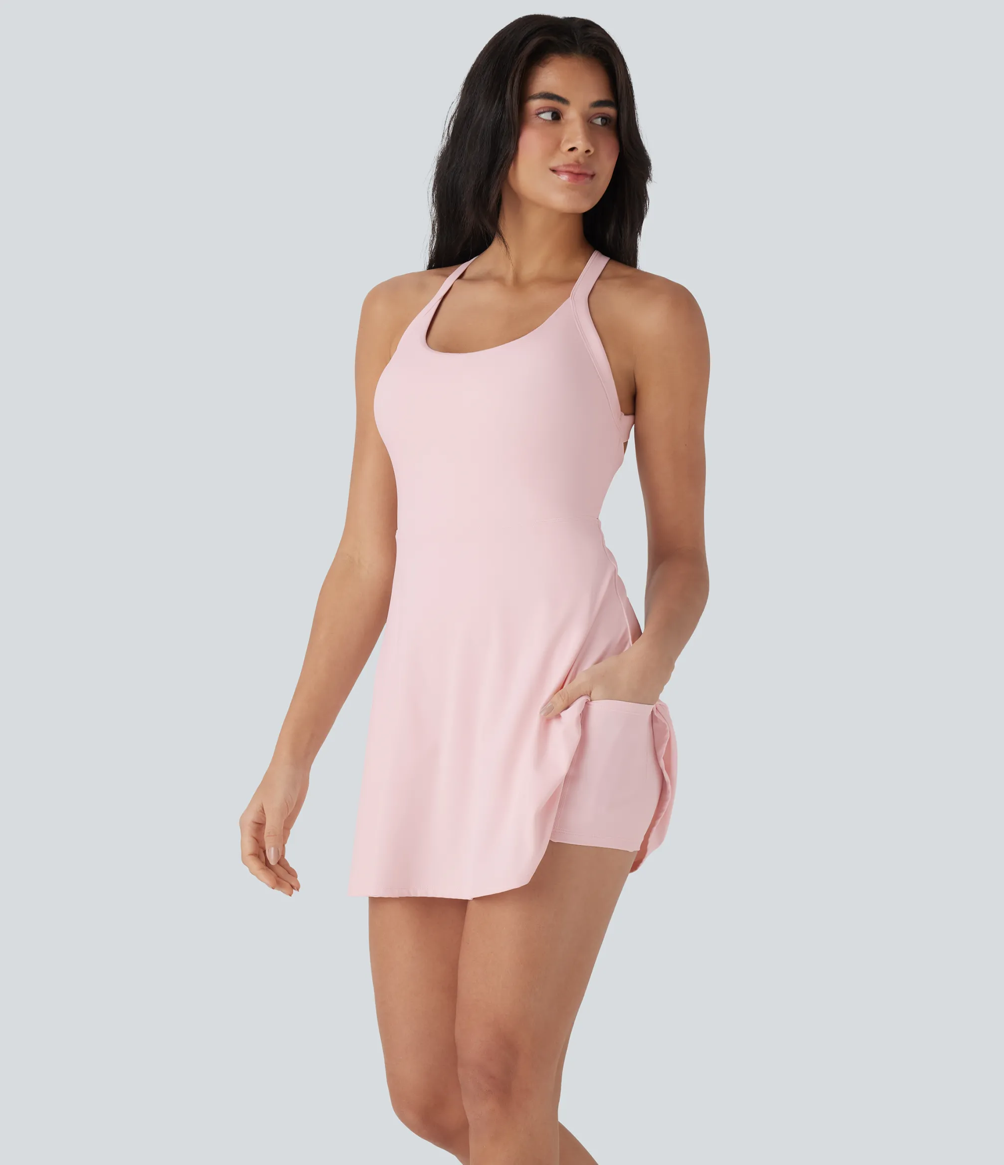 Mini Dresses|Active Dresses<HALARA Softlyzero™ Airy Backless Twisted Cool Touch Dance Active Dress-Easy Peezy Edition
