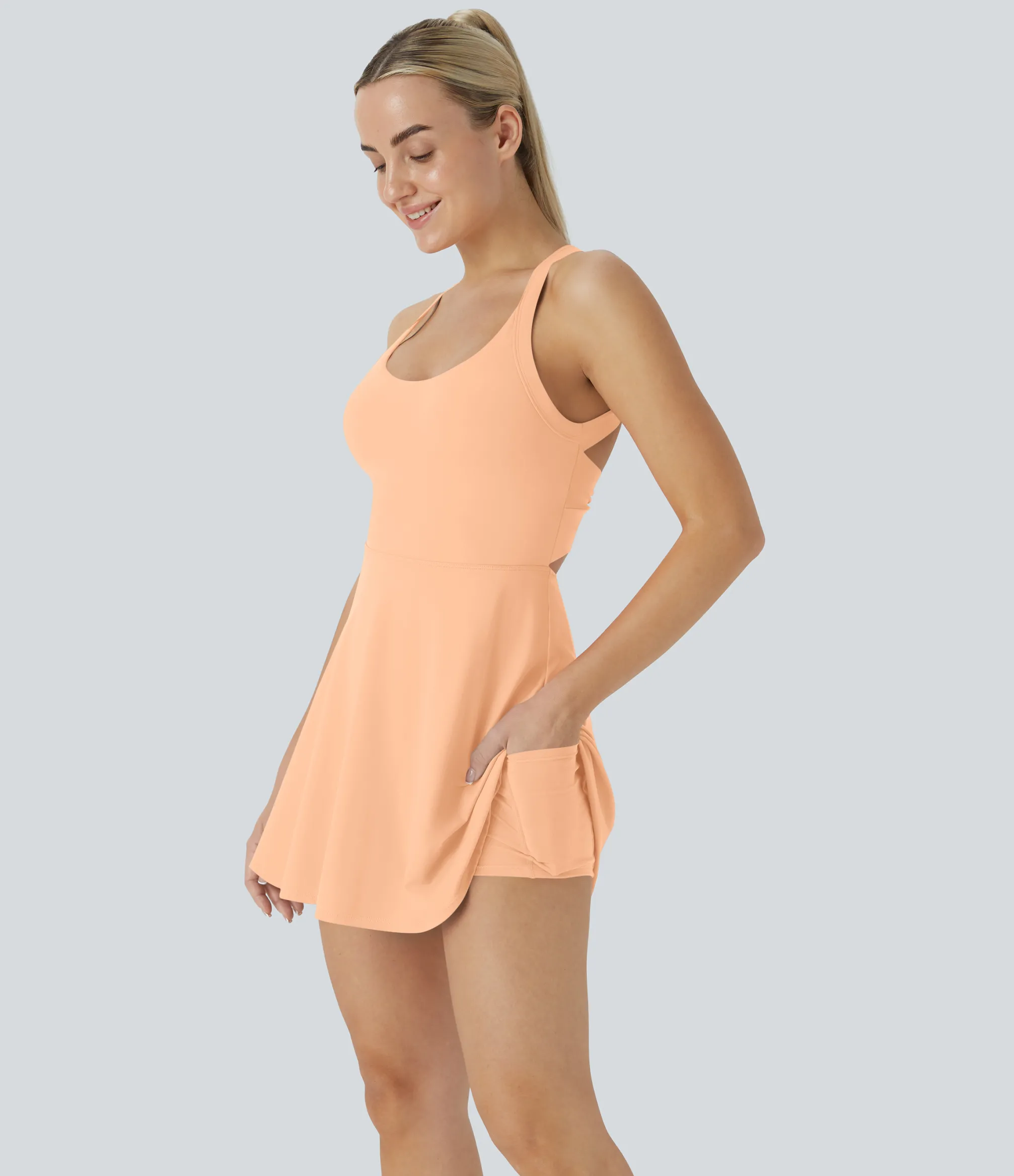 Mini Dresses|Active Dresses<HALARA Softlyzero™ Airy Backless Twisted Cool Touch Dance Active Dress-Easy Peezy Edition
