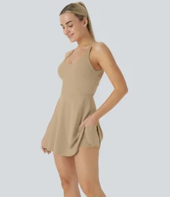 Mini Dresses|Active Dresses<HALARA Softlyzero™ Airy Backless Twisted Cool Touch Dance Active Dress-Easy Peezy Edition