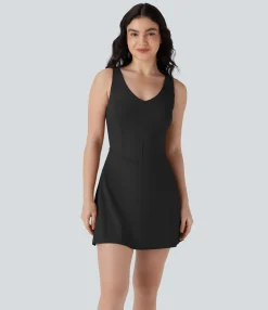 Active Dresses|Dresses<HALARA SoftlyZero™ Airy Corset 2-in-1 Cool Touch Mini Tennis Active Tank Dress with Pockets-Easy Peezy Edition