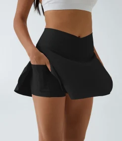 Mini Skirts|Active Skirts<HALARA SoftlyZero™ Airy Crossover Pocket 2-in-1 Cool Touch Tennis Skirt-Lucid-Longer Length-UPF50+