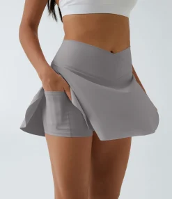 Mini Skirts|Active Skirts<HALARA SoftlyZero™ Airy Crossover Pocket 2-in-1 Cool Touch Tennis Skirt-Lucid-Longer Length-UPF50+
