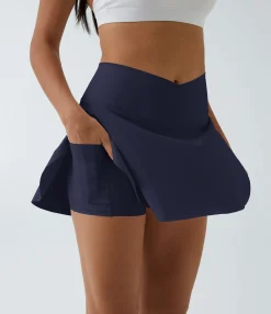 Mini Skirts|Active Skirts<HALARA SoftlyZero™ Airy Crossover Pocket 2-in-1 Cool Touch Tennis Skirt-Lucid-Longer Length-UPF50+