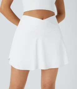 Mini Skirts|Active Skirts<HALARA SoftlyZero™ Airy Crossover Pocket 2-in-1 Cool Touch Tennis Skirt-Lucid-Longer Length-UPF50+