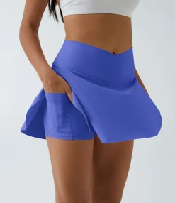 Mini Skirts|Active Skirts<HALARA SoftlyZero™ Airy Crossover Pocket 2-in-1 Cool Touch Tennis Skirt-Lucid-Longer Length-UPF50+