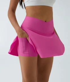 Mini Skirts|Active Skirts<HALARA SoftlyZero™ Airy Crossover Pocket 2-in-1 Cool Touch Tennis Skirt-Lucid-Longer Length-UPF50+