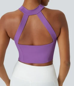 Tank Tops & Camis|Tank Tops<HALARA SoftlyZero™ Airy Cut Out Halter Cool Touch Workout Tank Top-UPF50+