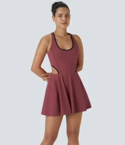 Active Dresses|Dresses<HALARA SoftlyZero™ Airy Cut Out 2-in-1 Pocket Cool Touch Mini Tennis Active Dress-UPF50+