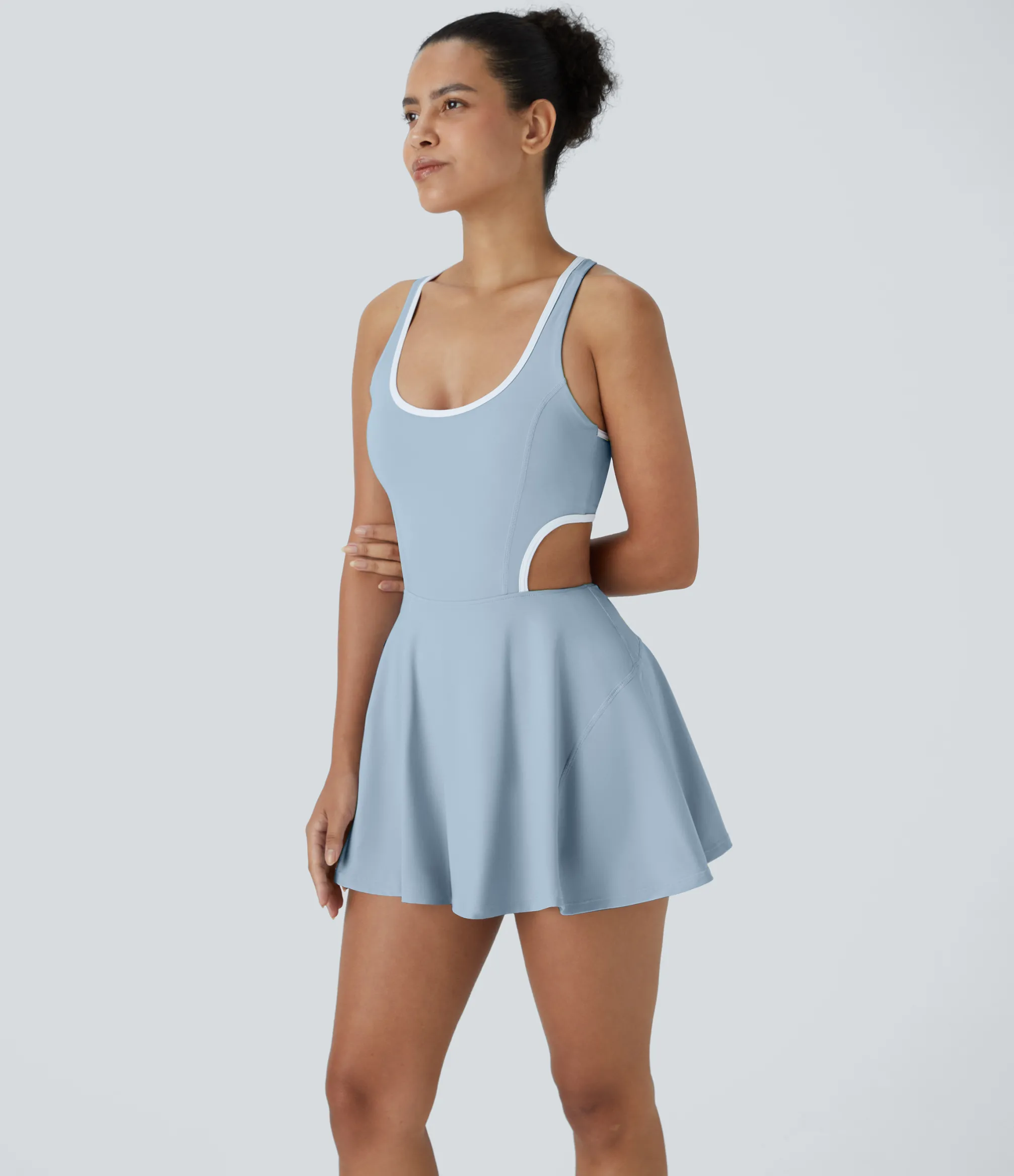 Active Dresses|Dresses<HALARA SoftlyZero™ Airy Cut Out 2-in-1 Pocket Cool Touch Mini Tennis Active Dress-UPF50+