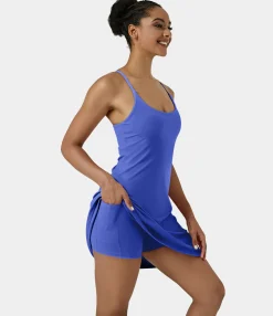 Mini Dresses|Active Dresses<HALARA SoftlyZero™ Airy Cut Out 2-in-1 Pocket Cool Touch Longer Active Dress-UPF50+