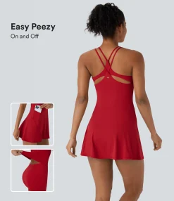 Active Dresses|Dresses<HALARA SoftlyZero™ Airy Cut Out Pocket 2-in-1 Cool Touch Mini Dance Active Dress-Easy Peezy Edition