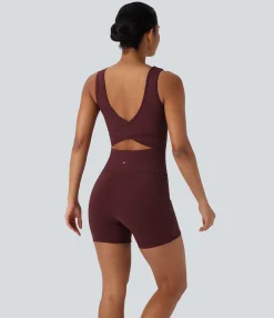 Jumpsuits<HALARA SoftlyZero™ Airy Cut Out Pocket Cool Touch Yoga Romper-UPF50+