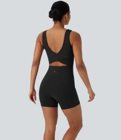 Jumpsuits<HALARA SoftlyZero™ Airy Cut Out Pocket Cool Touch Yoga Romper-UPF50+