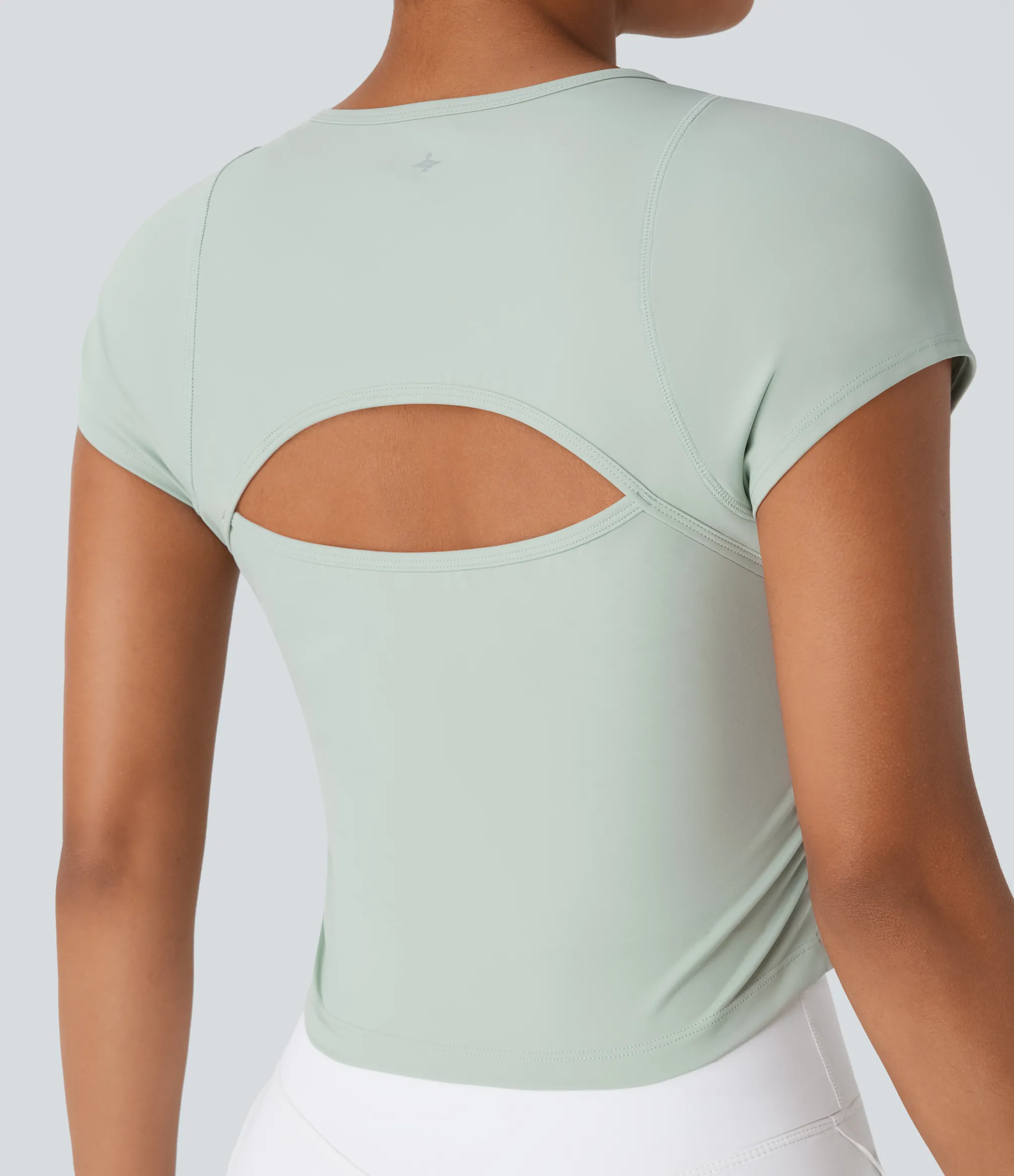 Sports Tops|Sports Tops<HALARA SoftlyZero™ Airy Cut Out Ruched Curved Hem Slim Cool Touch Tennis Sports Top