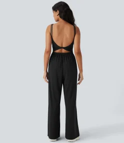 Jumpsuits<HALARA SoftlyZero™ Airy Double Straps Pocket Cool Touch Yoga Jumpsuit-Easy Peezy Edition