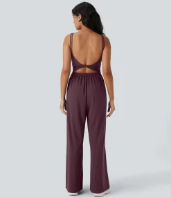 Jumpsuits<HALARA SoftlyZero™ Airy Double Straps Pocket Cool Touch Yoga Jumpsuit-Easy Peezy Edition