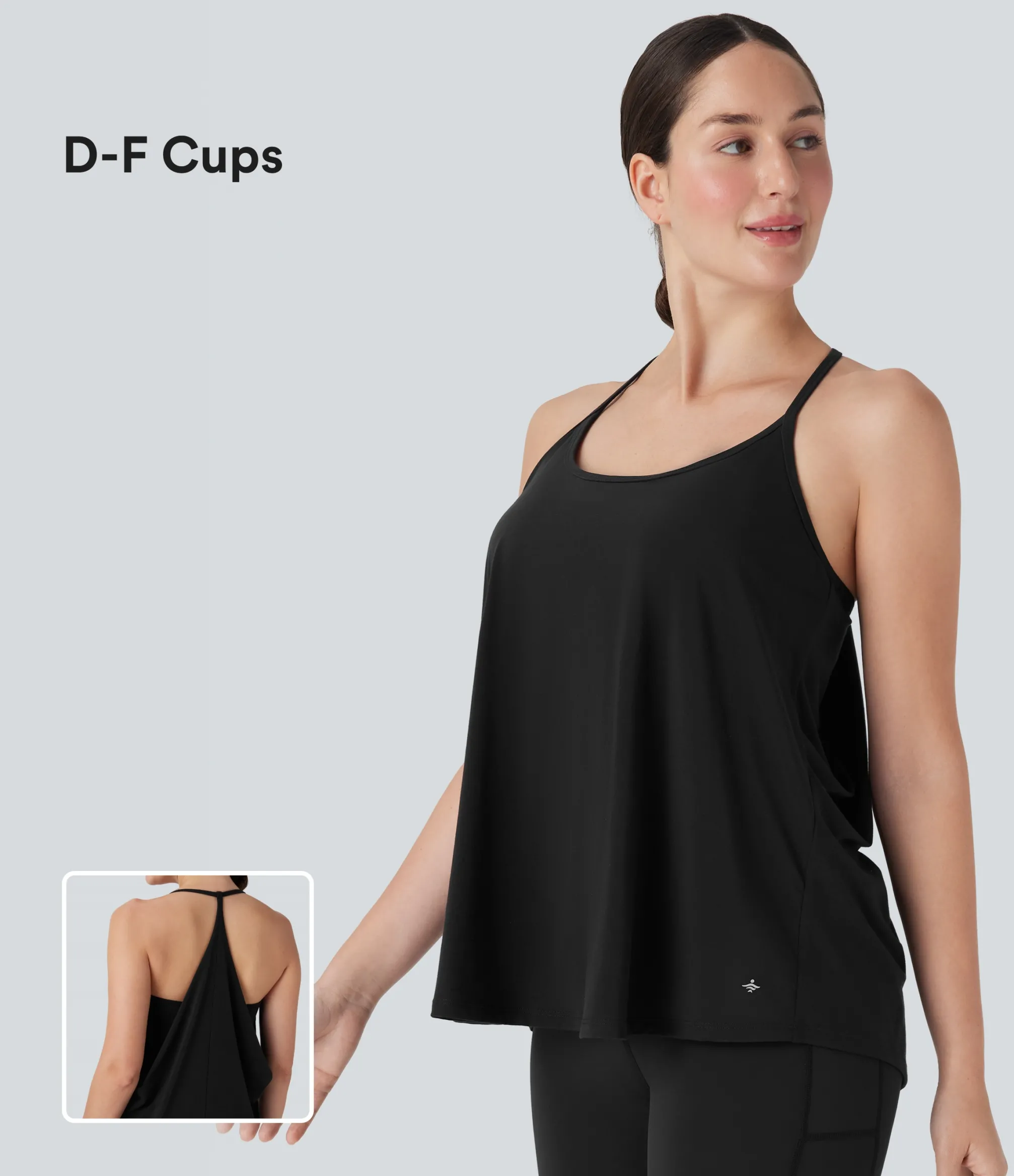 Sports Tops|Sports Tops<HALARA SoftlyZero™ Airy Halter Draped Cool Touch Yoga Sports Top-D/DD/DDD/F Cups-UPF50+